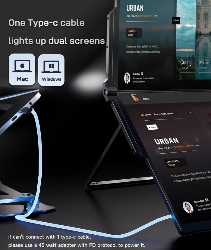 スタバでドヤりたいあなたへ。縦型21インチで使えるデュアルモニター