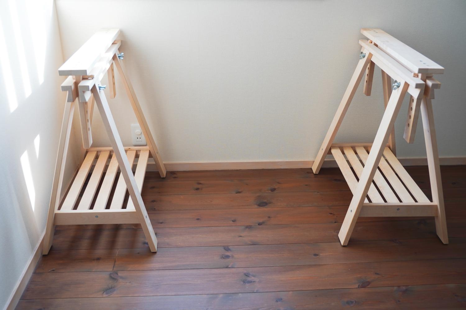 IKEA ミットバック 2脚セット オイル塗装 テーブル脚 IKEA ミット