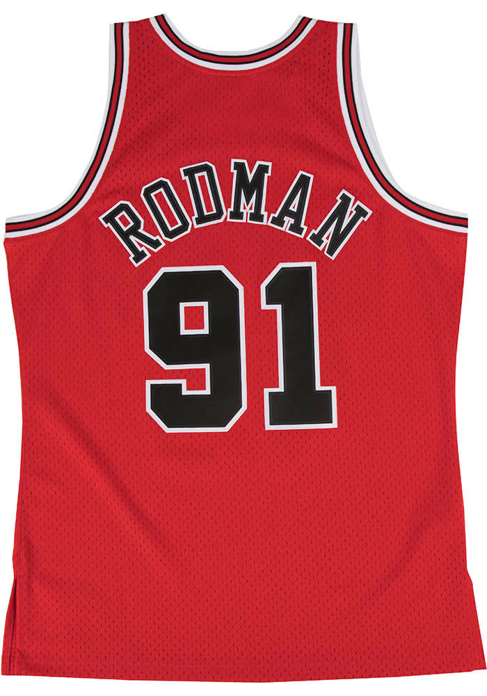Dennis Rodman Chicago Bulls Profile BLACK Throwback #91 Jersey Big