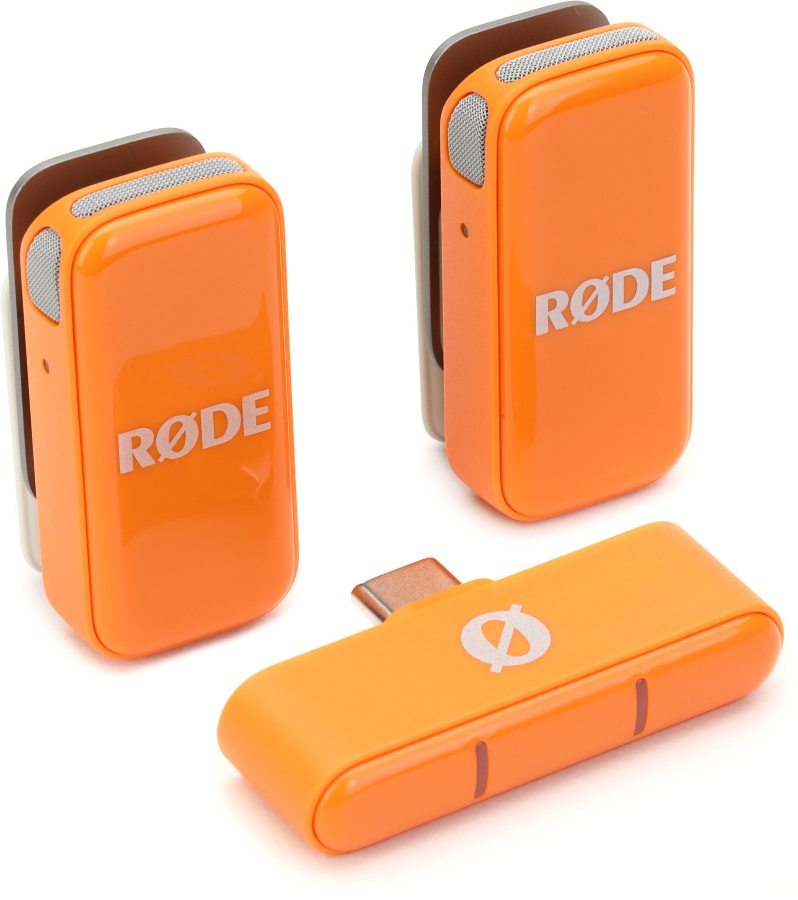 Rode Wireless Micro Microphone Kit - USB-C, Orange | Sweetwater