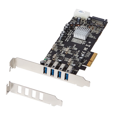 4 Port USB 3.0 PCIe Card w/ 4 Dedicated 5Gbps Channels (USB 3.2