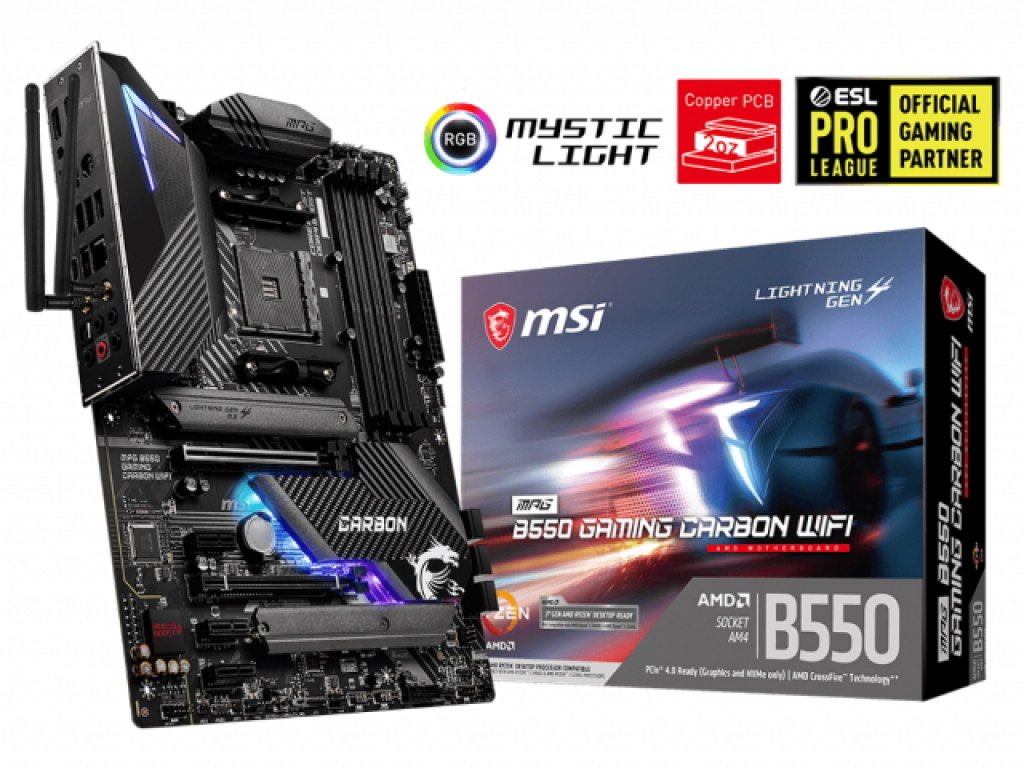 MSI MPG B550 GAMING CARBON WIFI AMD 500シリーズ Socket AM4対応 AMD
