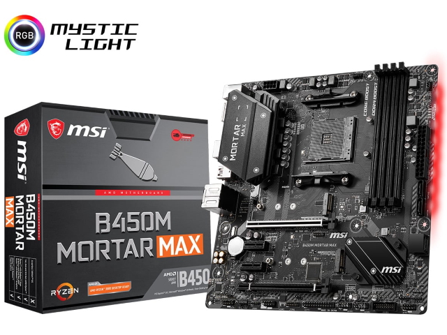 MSI B450M MORTAR MAX AMD 400シリーズ Socket AM4対応 AMD B450チップ