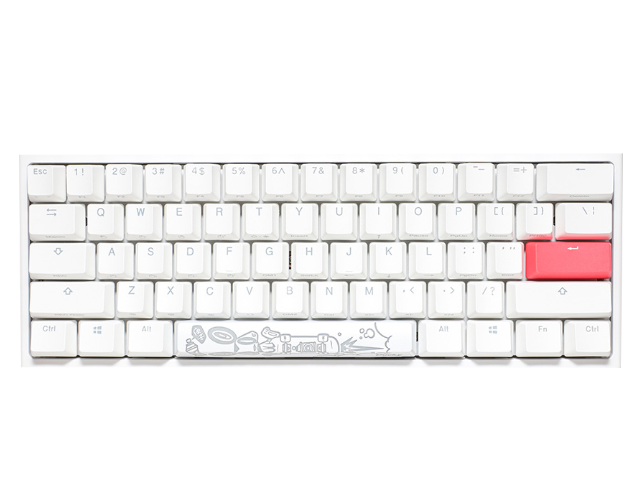 DUCKY CHANNEL One 2 Mini RGB Pure White Cherry Silent Red /Rat One