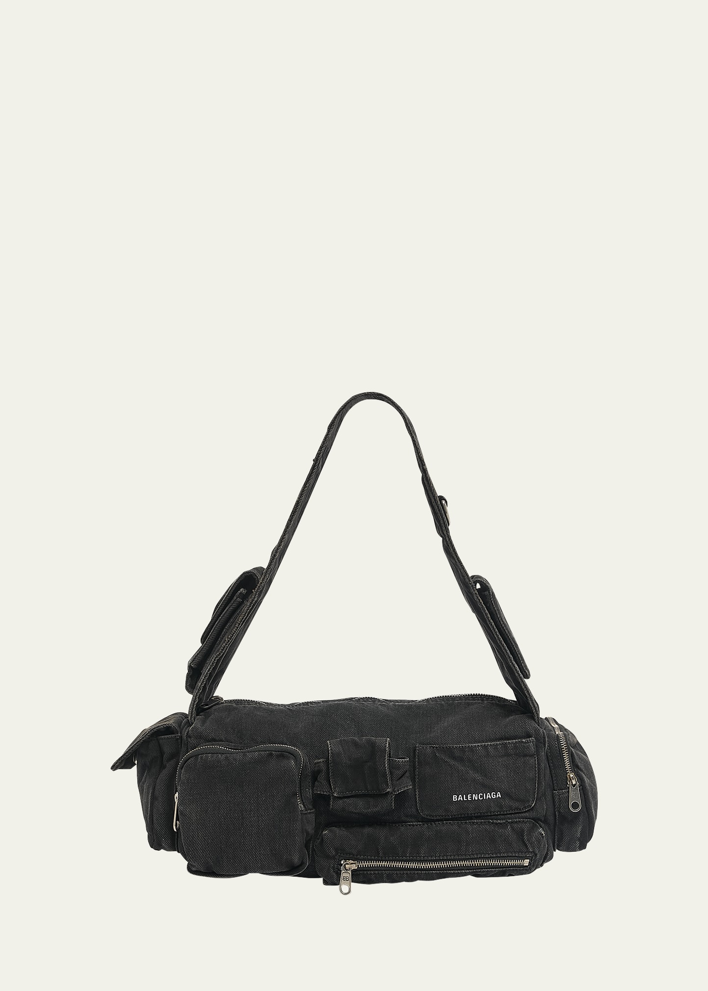 Balenciaga Superbusy Sling Washed Denim Shoulder Bag - Bergdorf