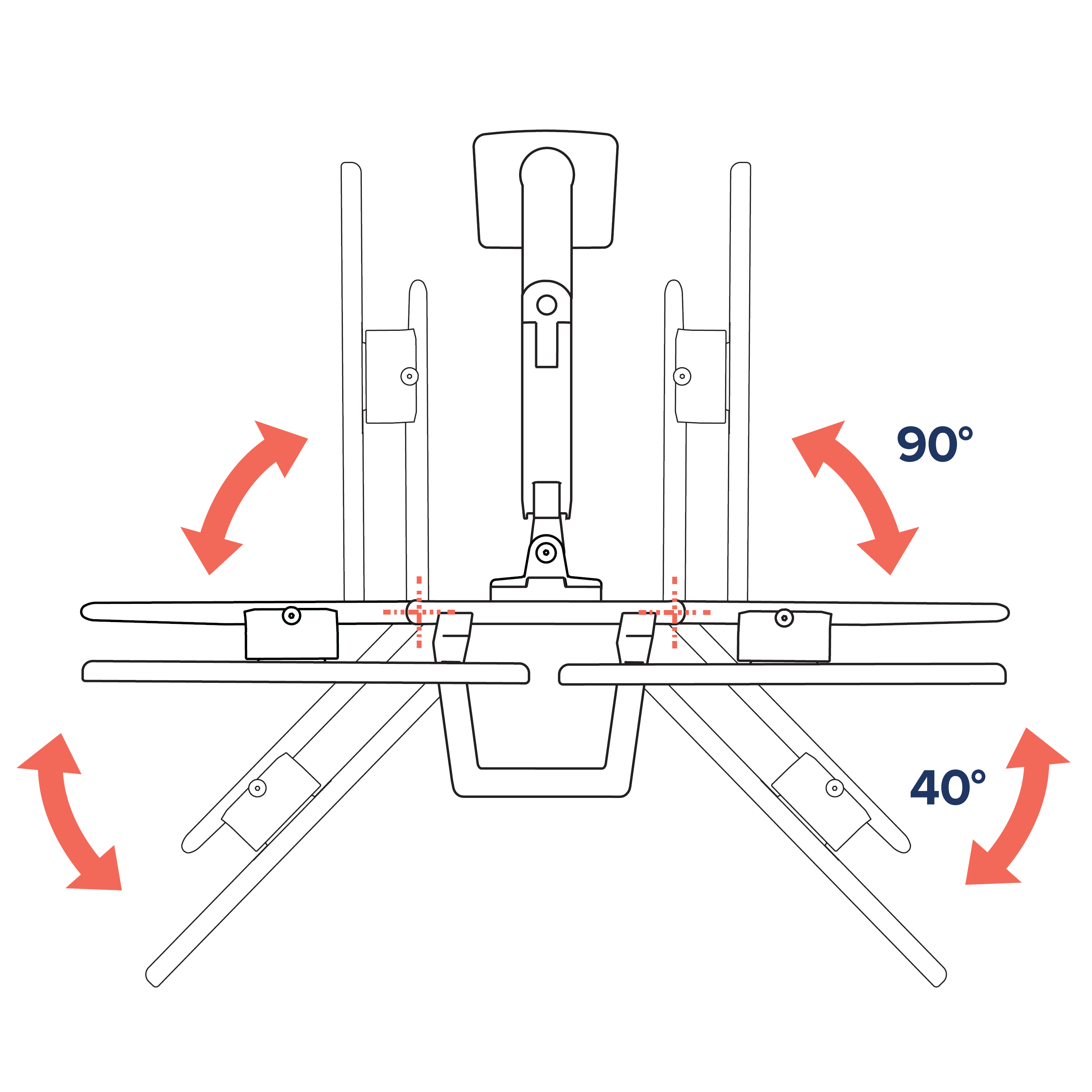 HXデスクデュアルモニターアーム | 45-476 | Ergotron