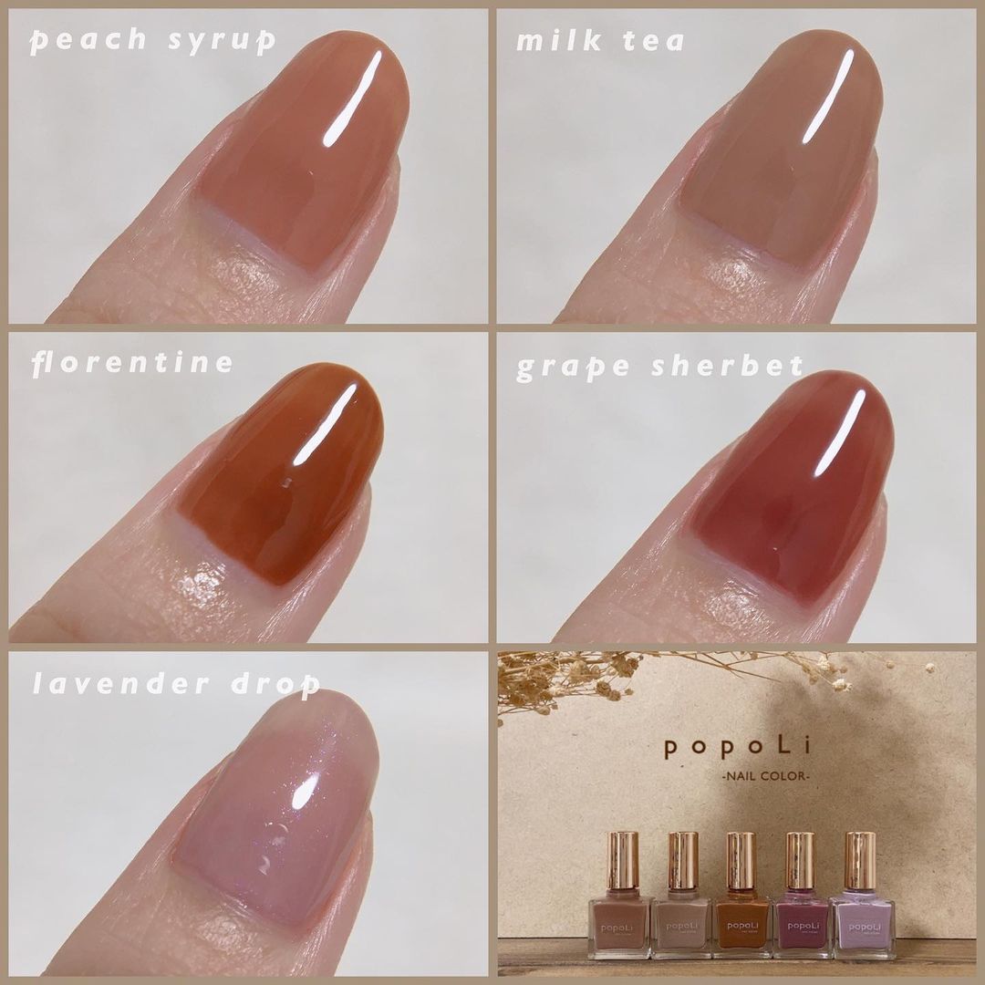 popoLi』の絶妙にシンプルなネイルカラーなら、オフィスで手元美人が