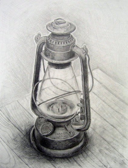 藤堂会員のアンティークランプのデッサン ｜ 東京新宿のメッツ絵画教室