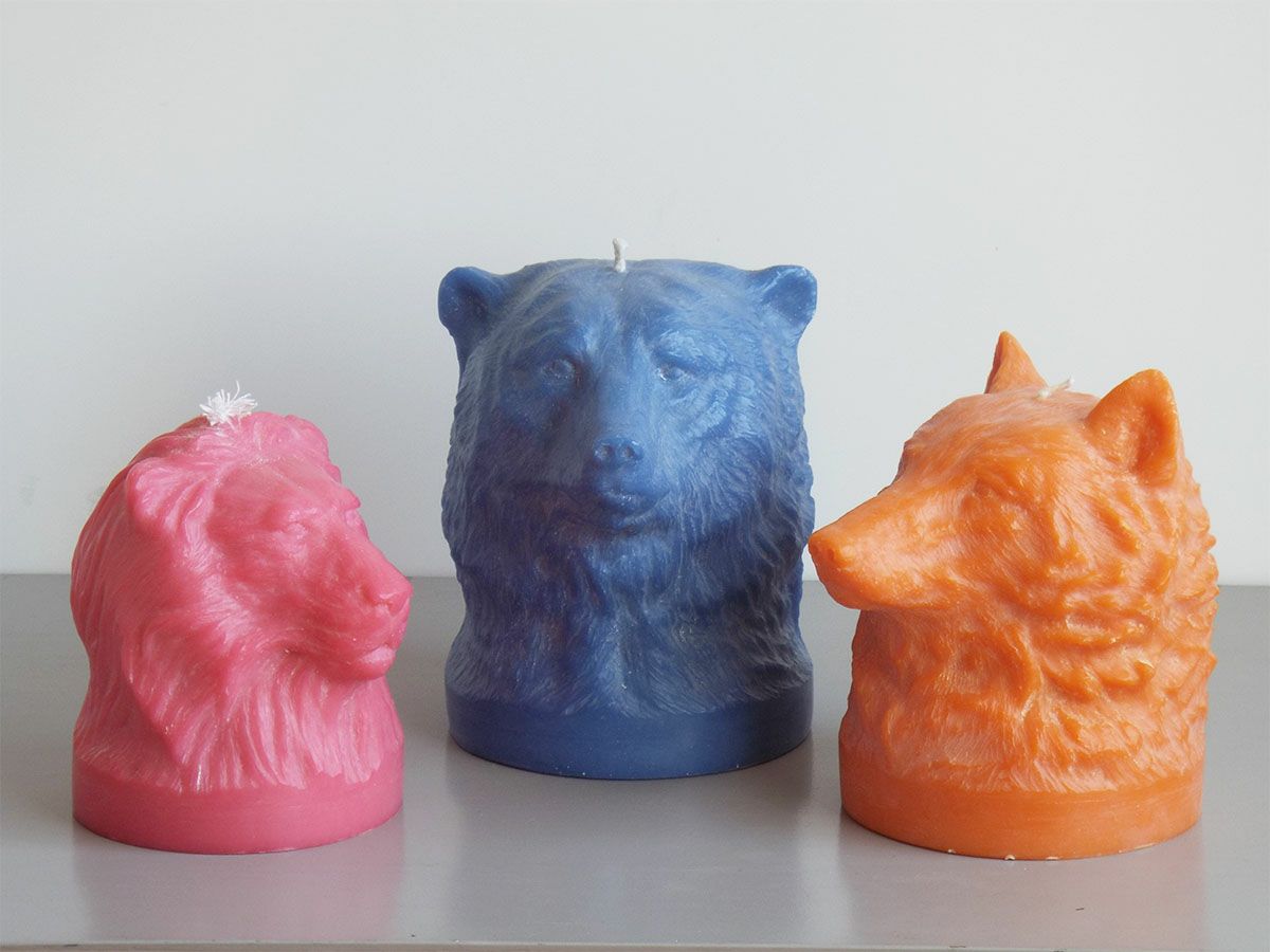 北欧テイストのアニマルキャンドル（ロウソク）・オレンジ｜British