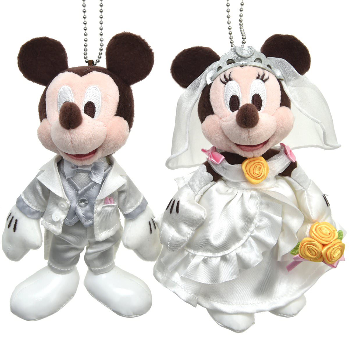 純白のドレスが素敵☆ウェディングドレスミニー&タキシードミッキー