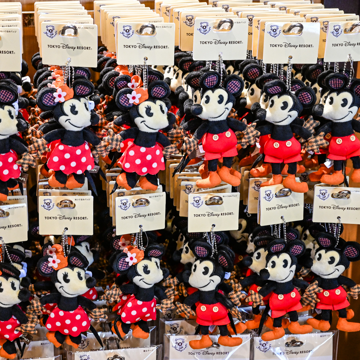 ハンドクラフト風！東京ディズニーランド ミッキー・ミニーぬいぐるみ