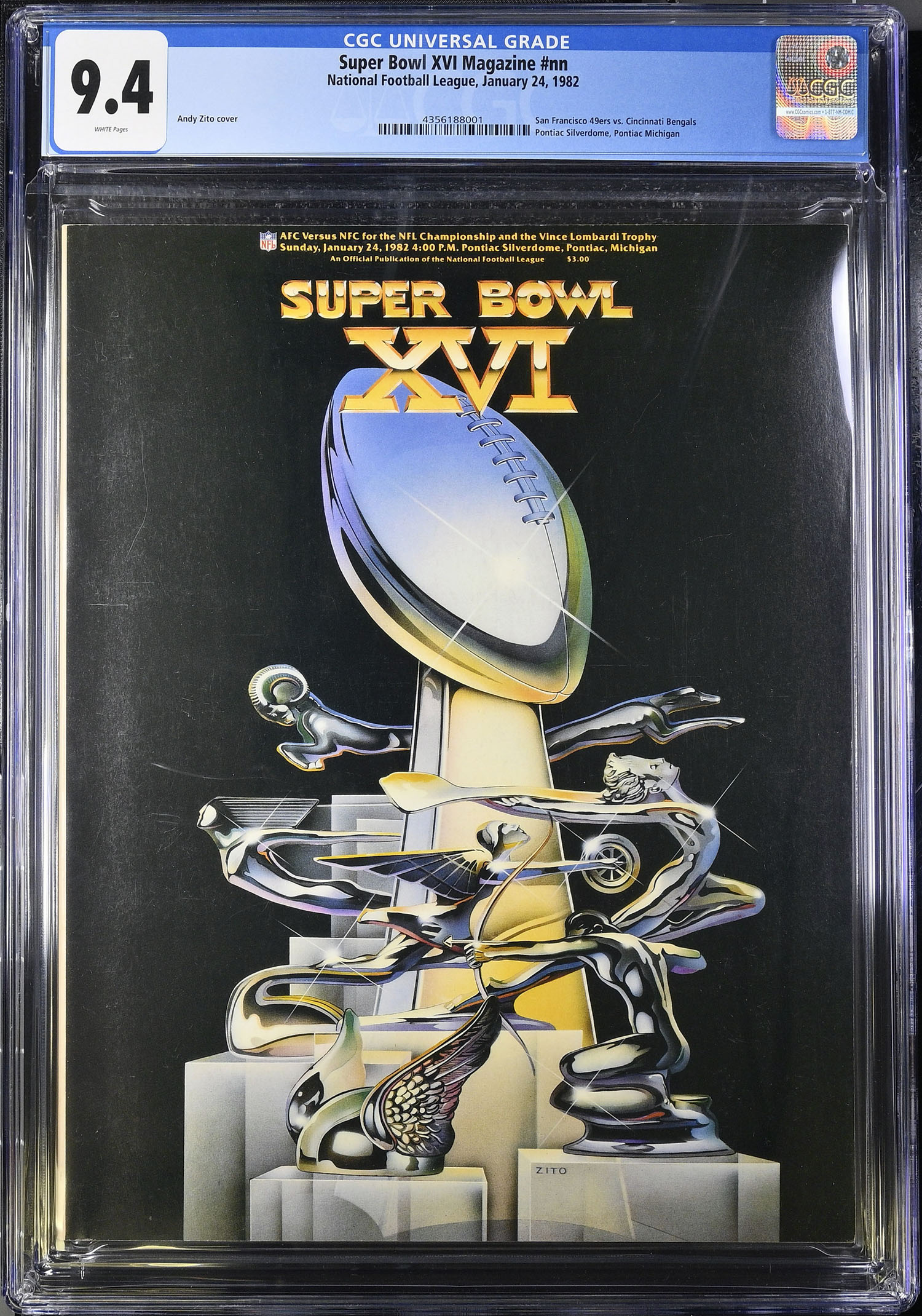 SUPER BOWL XVI GAME PROGRAM SAN FRANCISCO 49ers vs CINCINNATI