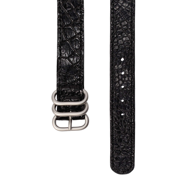 クロコダイルNATOベルト ブラック×シルバー – MINIMAL WARDROBE