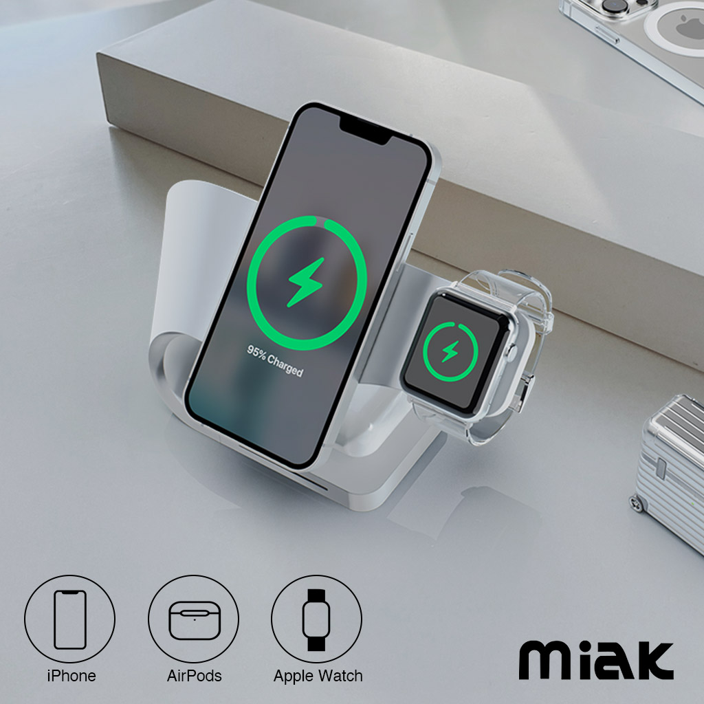 miak MagSafe対応 3in1 Wave ワイヤレス充電スタンド - 【公式サイト