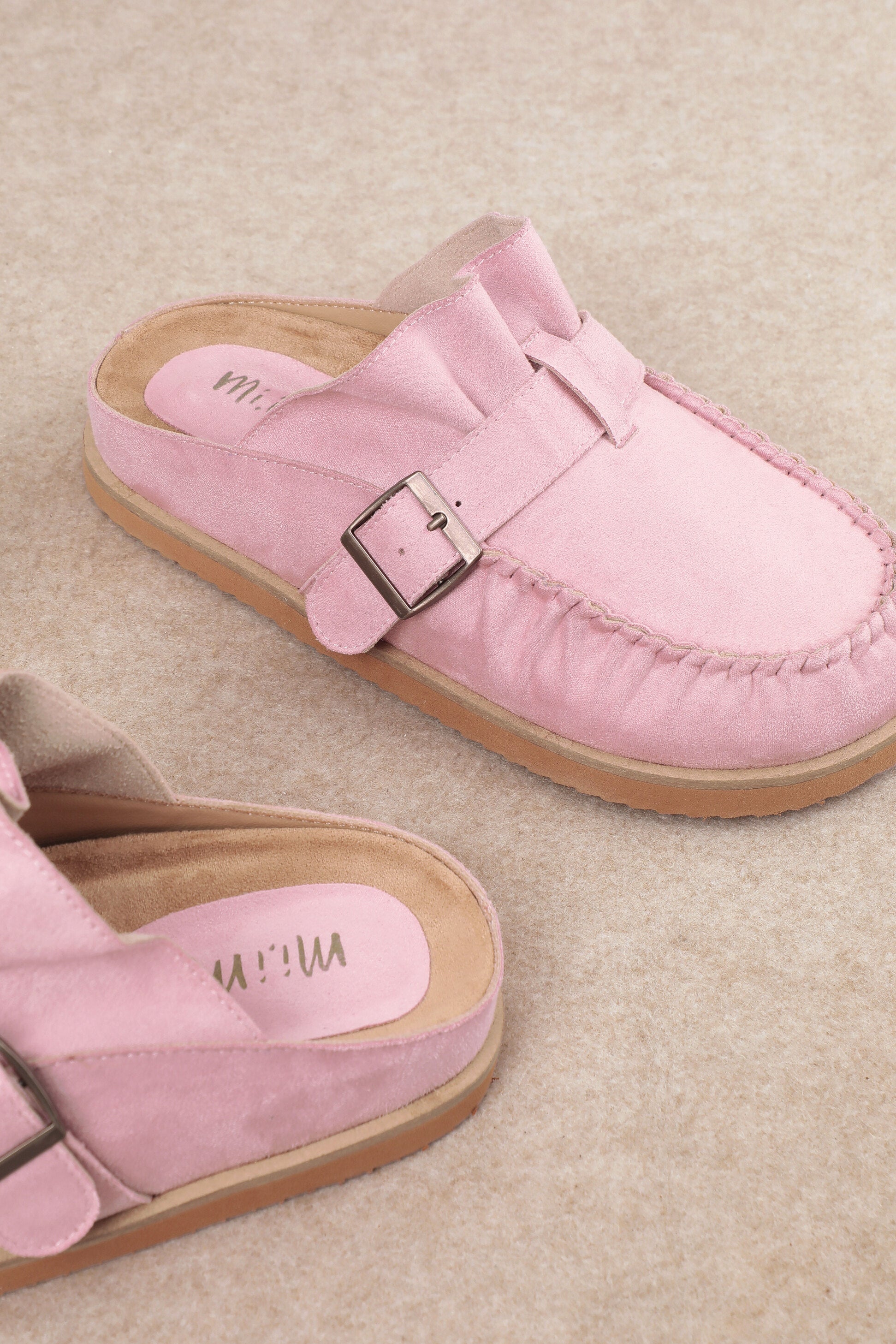Joia Ruffle Trim Clogs | Buckle Detail & Cushioned Sole | Mi.iM