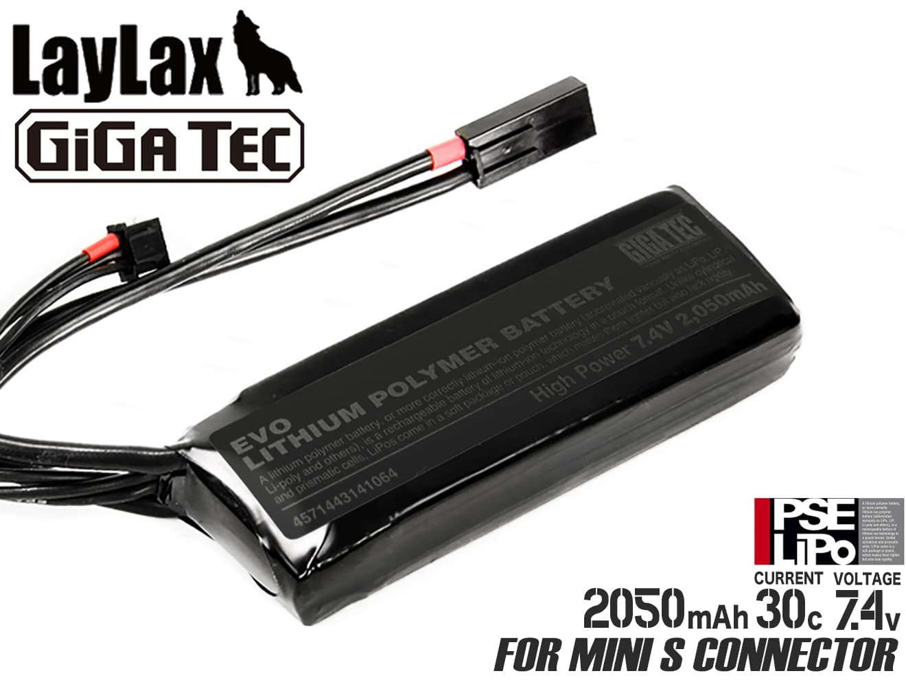 LayLax GIGA TEC EVOリポバッテリー7.4V [容量・タイプ：1100mAh AK