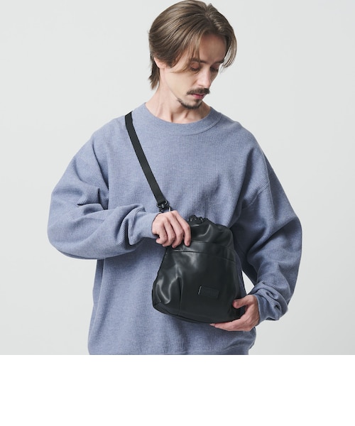 BAICYCLON＞レザーライク ドロー ストリング 巾着 バッグ