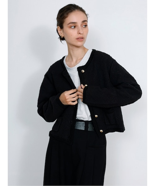 Tweed knit cardigan / ツイードニットカーディガン｜オンザデイの通販