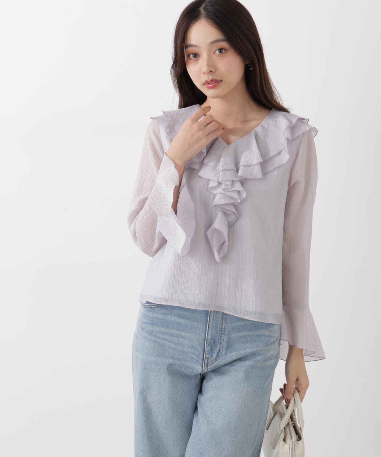 シアー楊柳ラッフルブラウス | PROPORTION BODY DRESSING