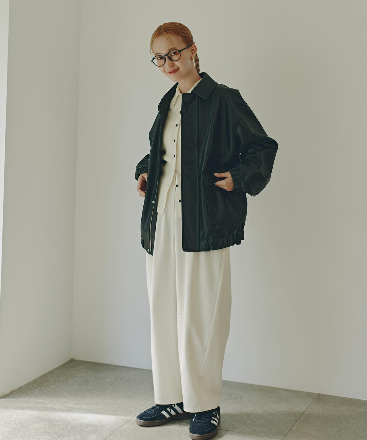 フェイクレザーステンカラーブルゾン | N. Natural Beauty Basic