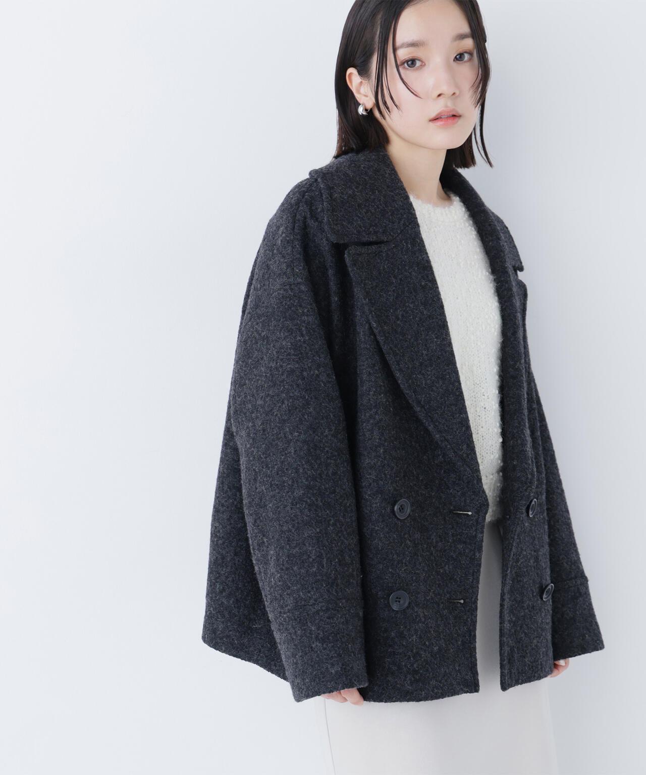 ウーリーフォルムハーフコート | NATURAL BEAUTY BASIC（ナチュラル