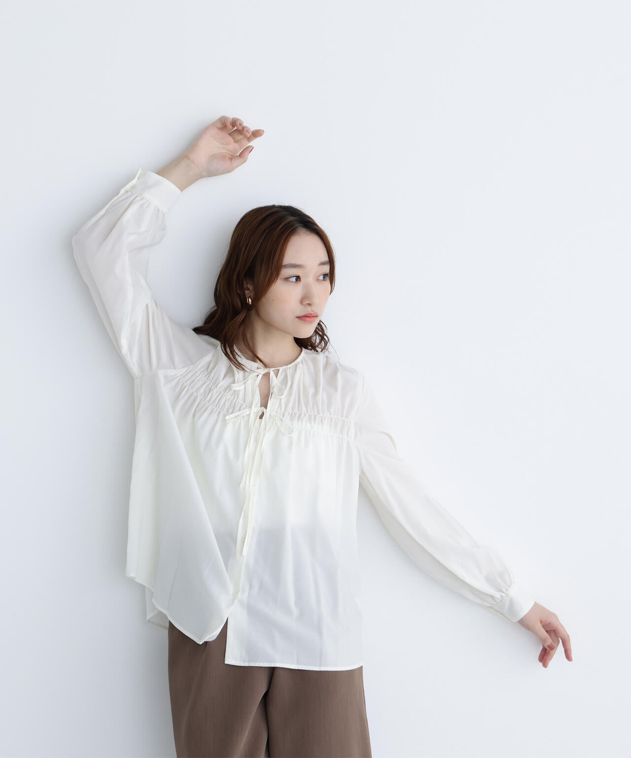 リボンギャザーブラウス | NATURAL BEAUTY BASIC（ナチュラル