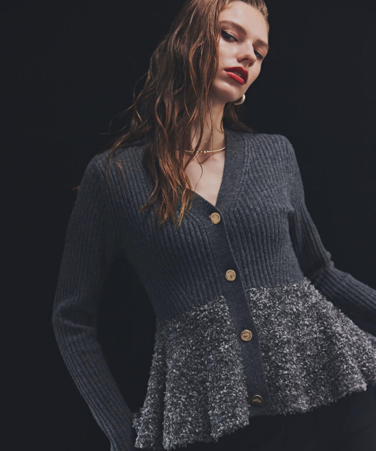 ツイードコンビペプラムカーディガン | PINKY&DIANNE（ピンキー