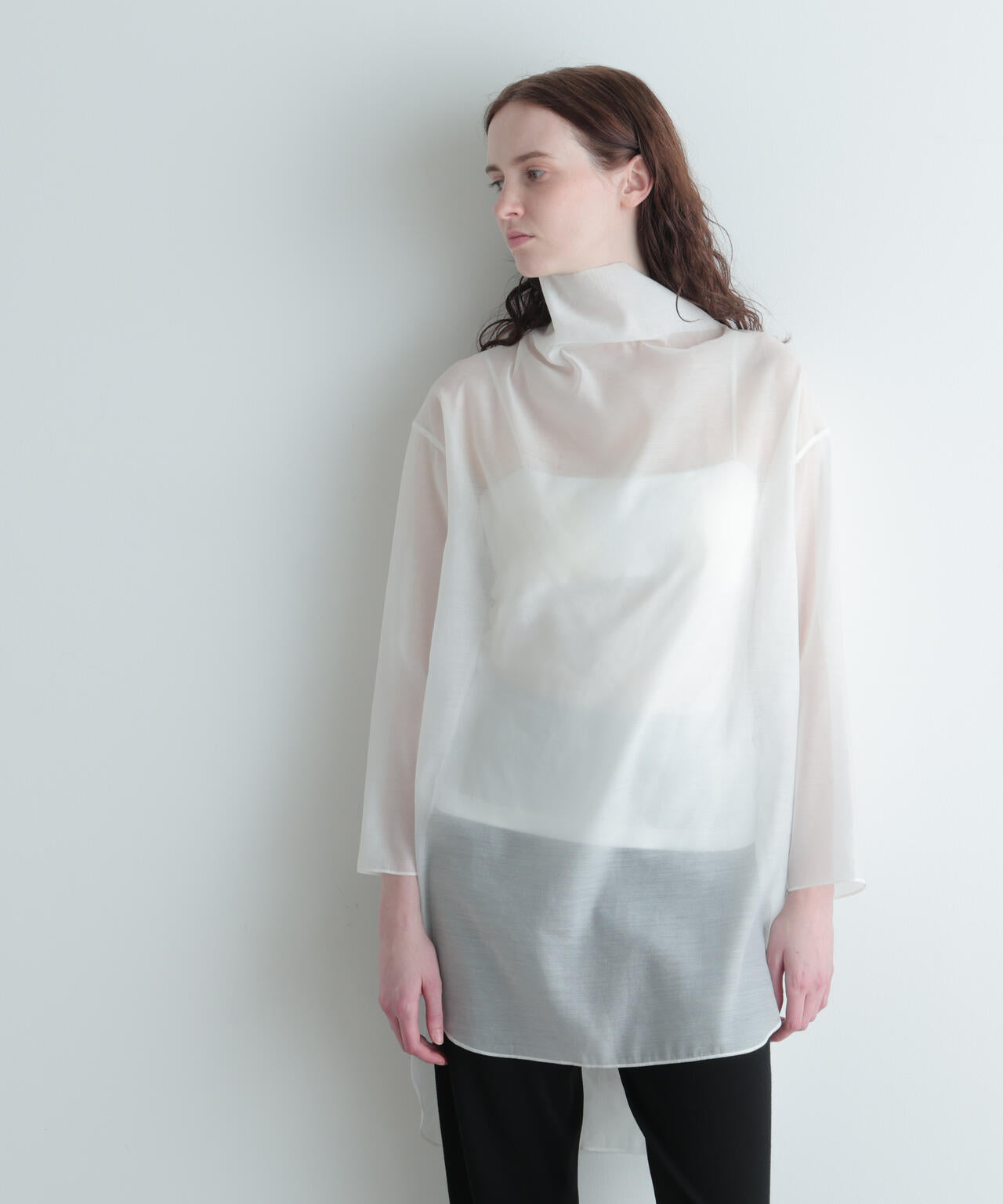 ハイネックシアーボイルブラウス | LE PHIL（ル フィル） ｜【公式