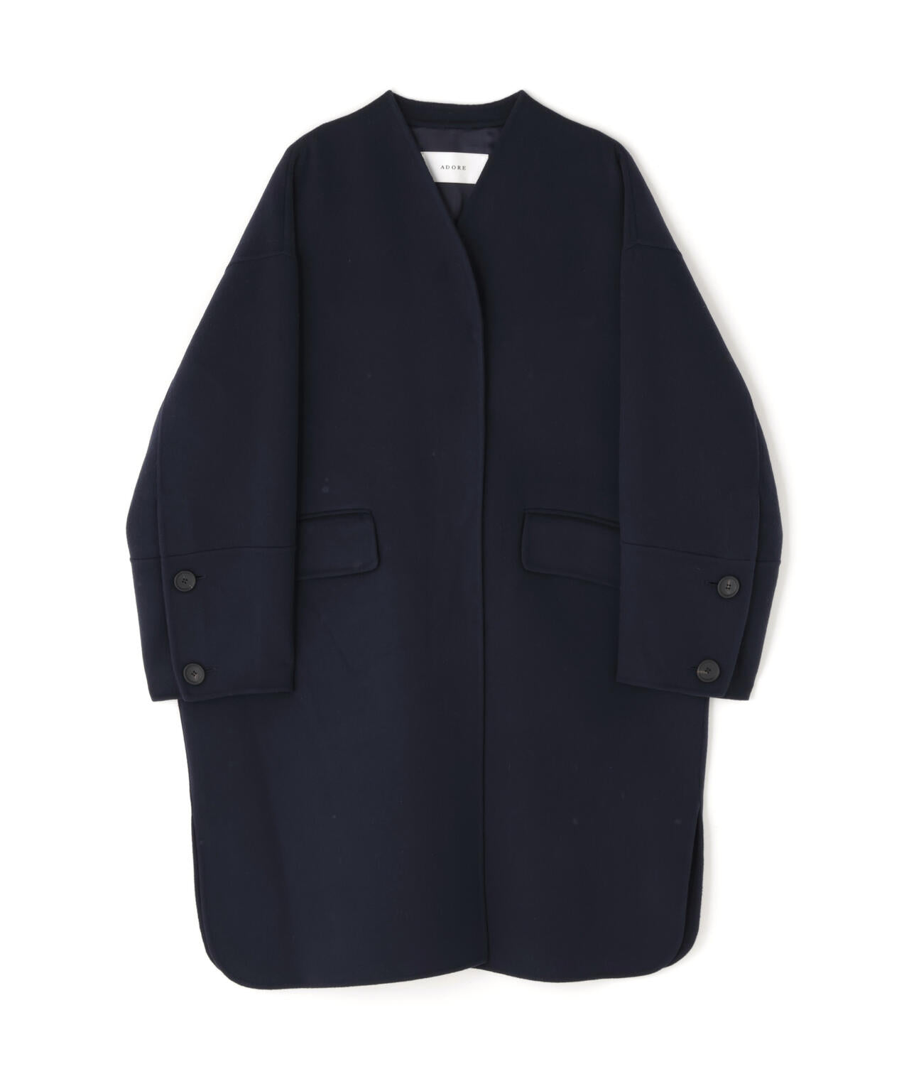 ソリッドウールリバーノーカラーコート | ADORE（アドーア） ｜【公式