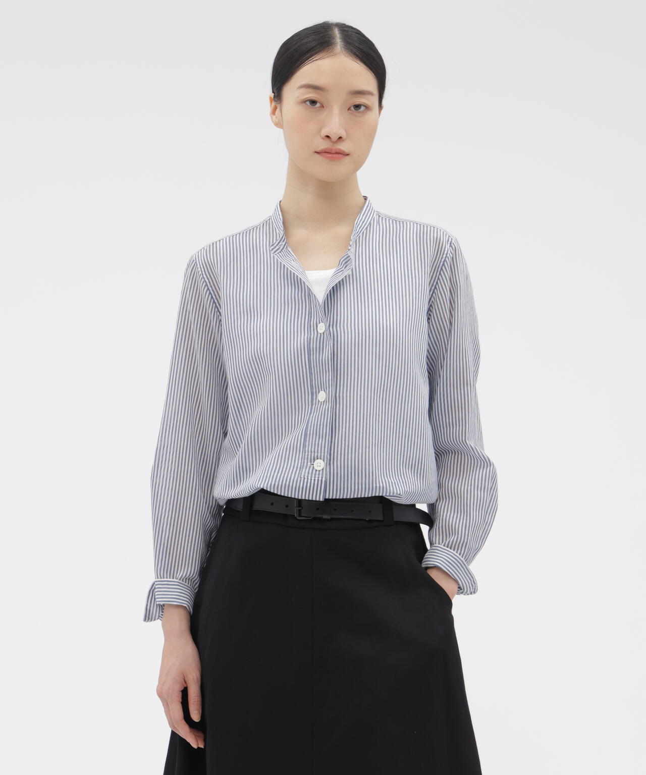 COTTON SILK STRIPE SHIRT | MARGARET HOWELL（マーガレット・ハウエル