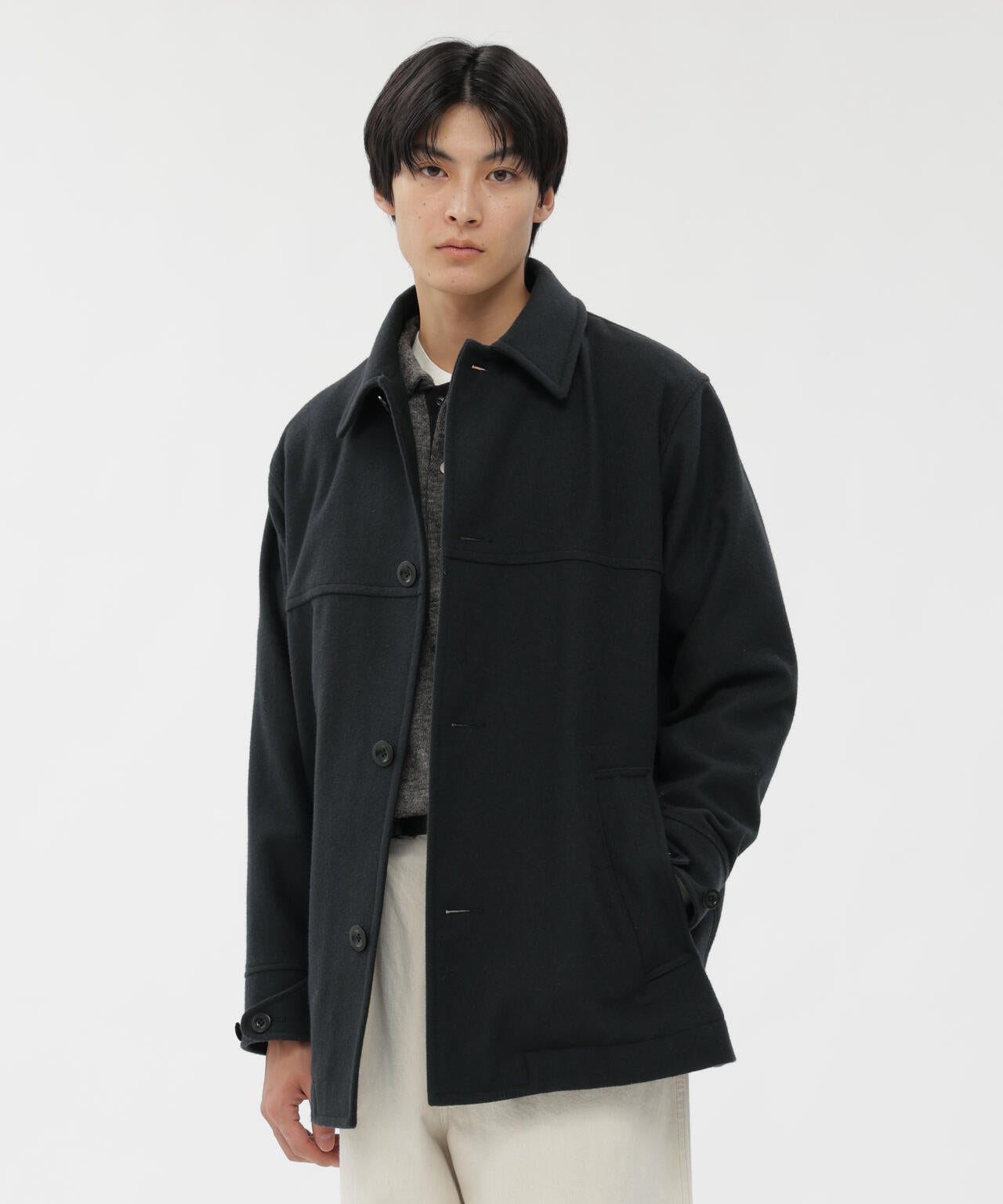 BASIC WOOL MELTON COAT | MARGARET HOWELL（マーガレット・ハウエル