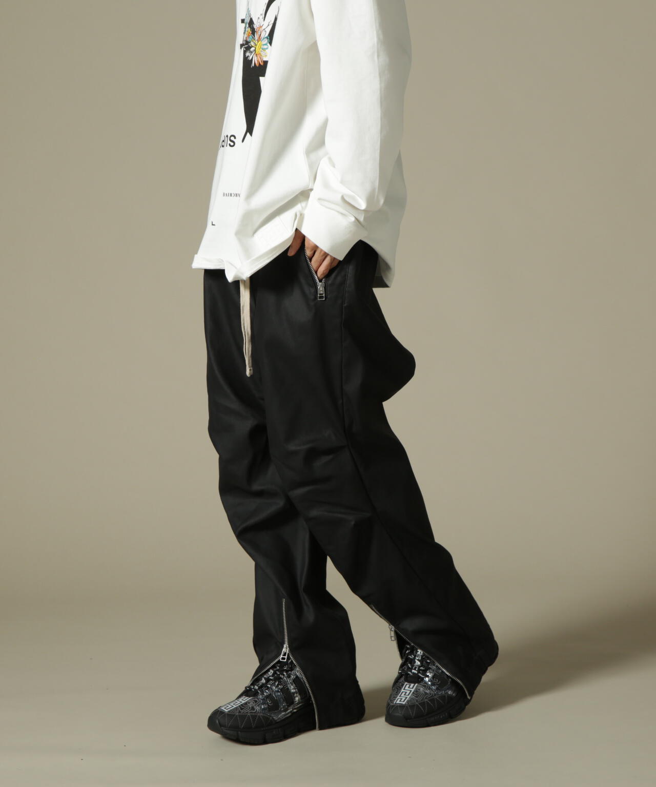 DankeSchon/ダンケシェーン/COATING FRONT ZIP PANTS/コーディネート