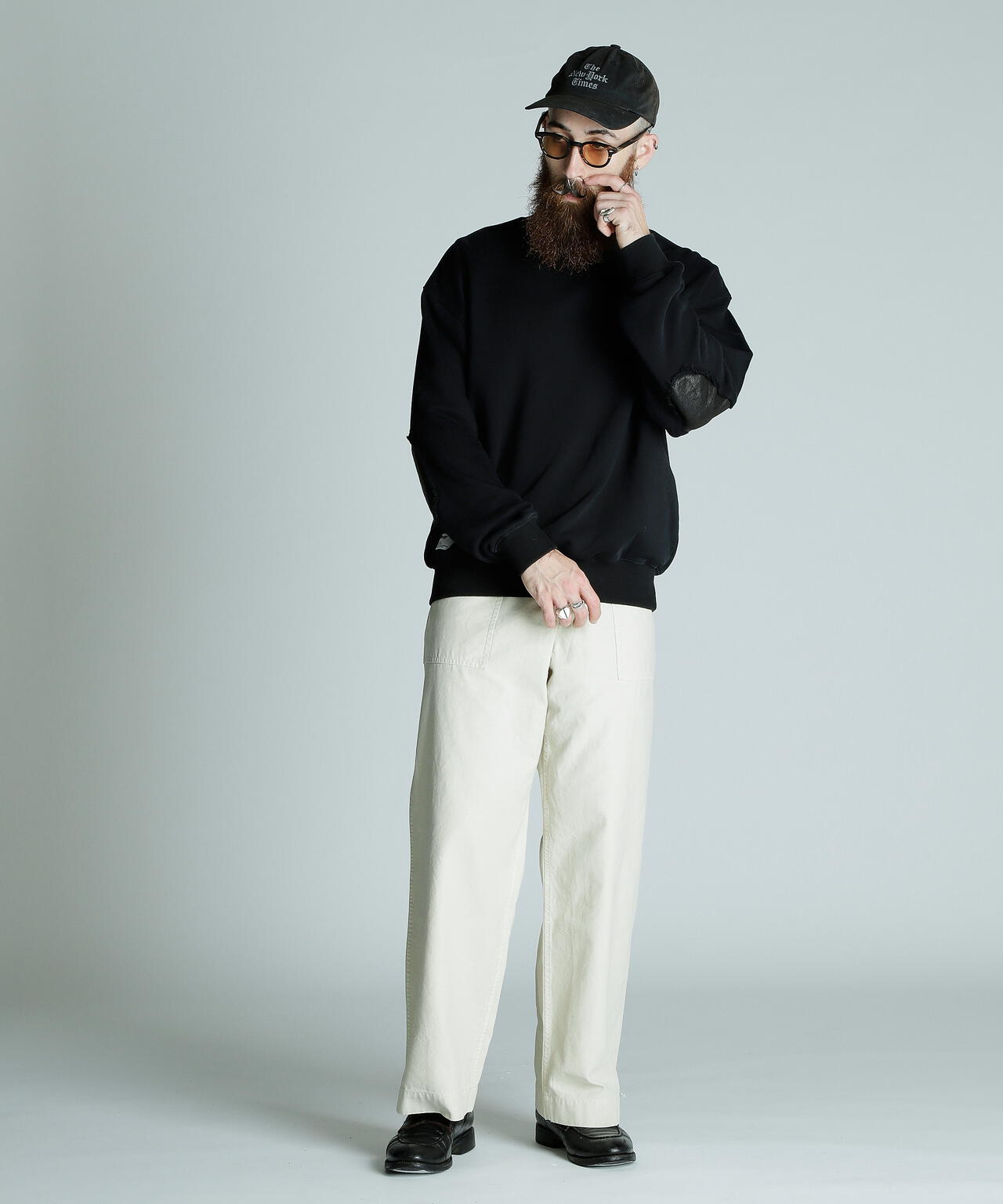 LEATHER ELBOW PATCH SWEAT/レザーエルボーパッチ スウェット | Schott