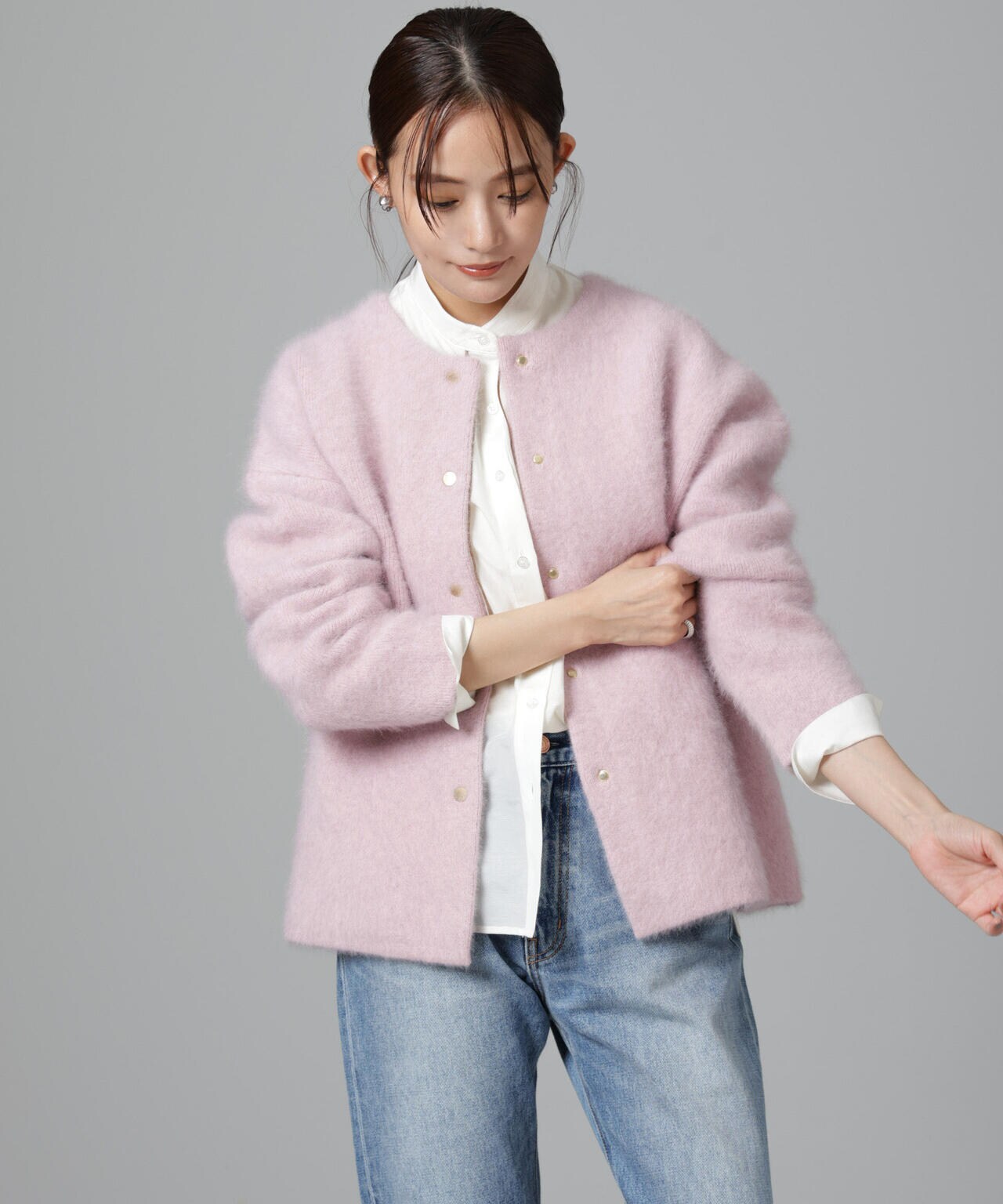 ウォッシャブルフォックスリバーニットジャケット | NANO universe