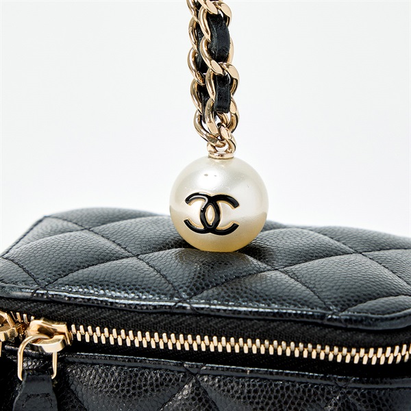 CHANEL マトラッセ ココパール 2021年頃 バニティバッグ ブラック