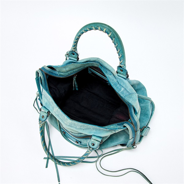 BALENCIAGA シティ ハンドバッグ 115748 ターコイズ グリーン レザー