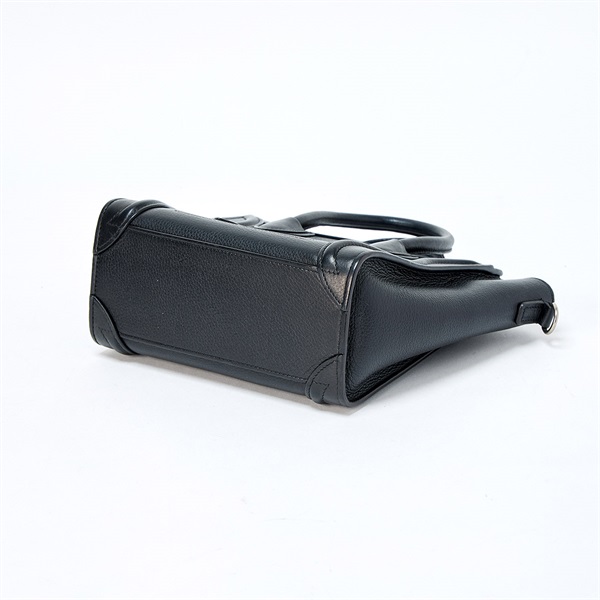 CELINE ラゲージ ナノショッパー ハンドバッグ ブラック シルバー