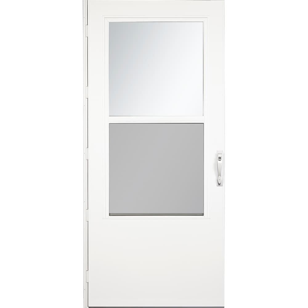 LARSON 20+ Midview 32-in x 81-in White Wood core Reversible Hinge
