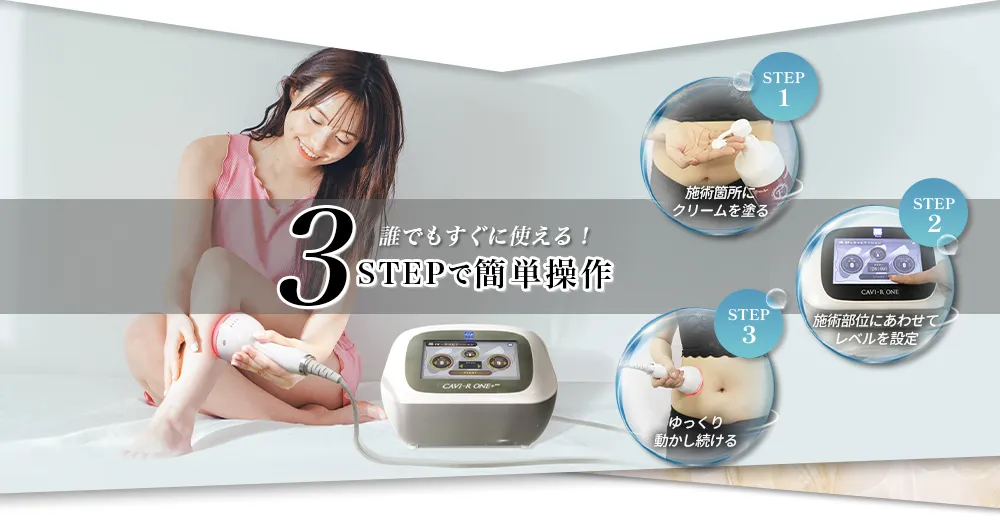 CAVI-R ONE＋|キャビテーション・ラジオ波・LEDでお腹・太ももを