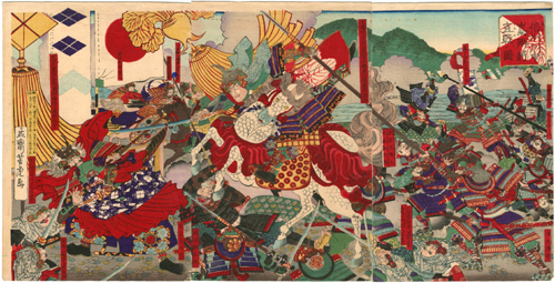 芳虎 Yoshitora 『信州川中嶋両将直戦ノ図』‐川中島の戦い‐【浮世絵