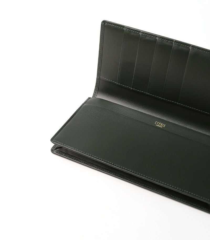 ファスナー付き通しマチ長財布｜ボックスカーフ |革製品CYPRIS