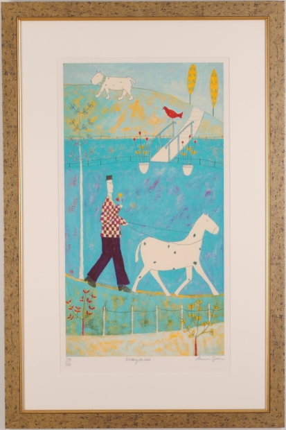 アノラ・スペンスがシルクスクリーンの版画で制作したインテリアの絵画