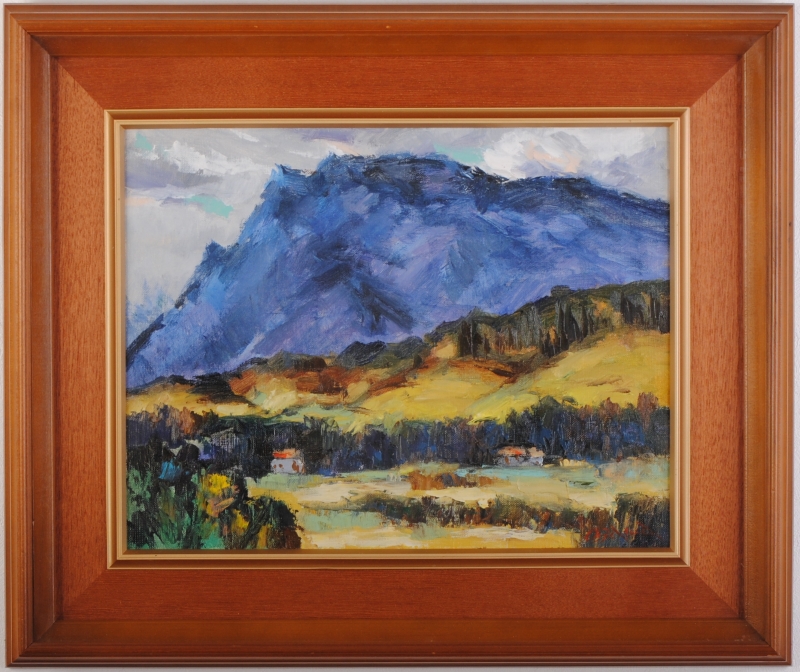 油絵の絵画で小沢健次郎が描いた阿蘇の絵の油絵「中岳」を購入