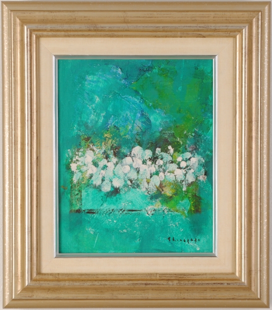 油絵の絵画で篠崎晴夫が描いた花の絵の油絵「白い花」をご購入