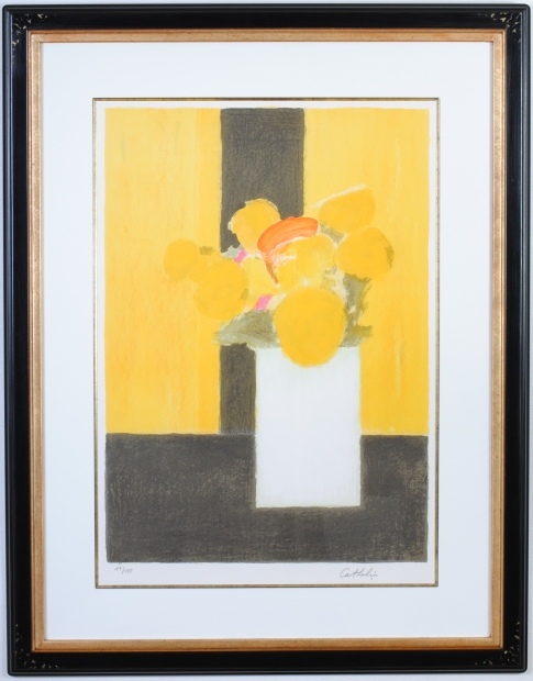 花の絵画をリトグラフの版画で制作したベルナール・カトランの花の絵