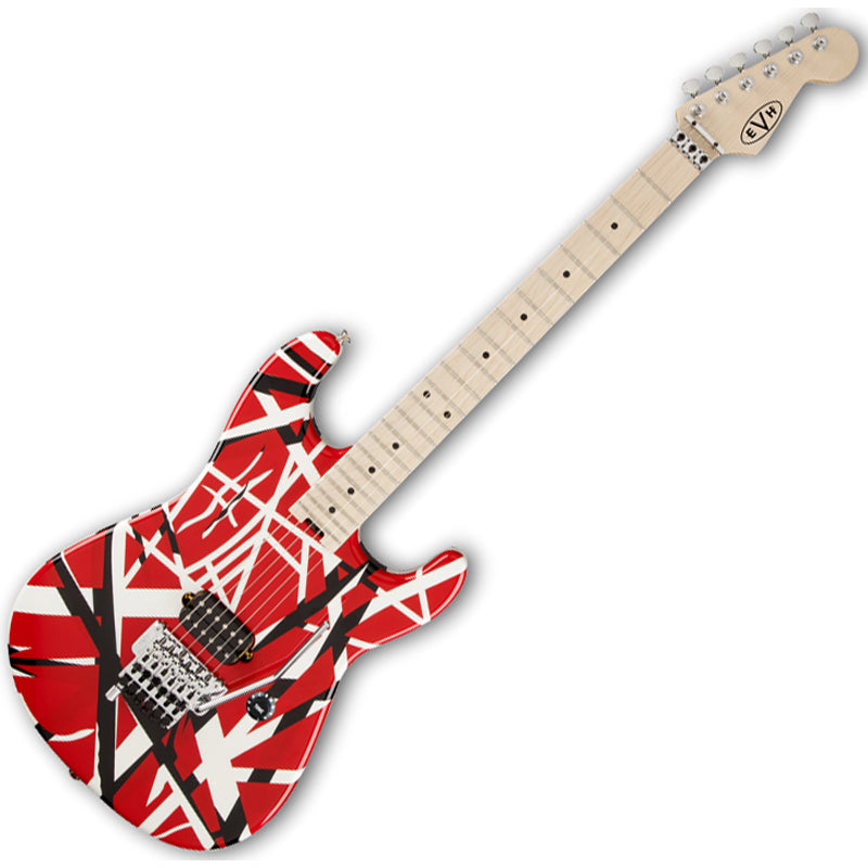 EVH StripedGuit Red w/ Black – Motor City Guitar