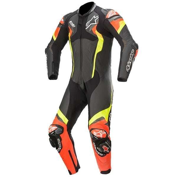 Alpinestars Atem V4 One Piece Leather Suit Black/Red/Yellow Fluo