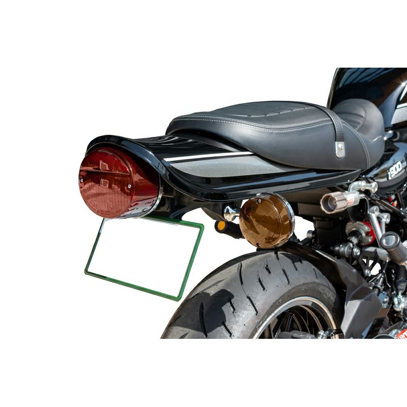 カワサキ Z900RS/CAFE ロングテールカウル エボニー x シルバーライン