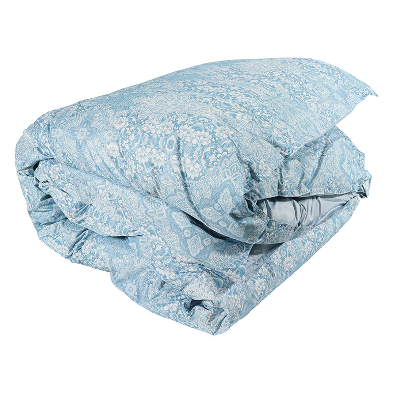 ○羽毛掛けふとん シングルロング(150×210cm)ルナエス ブルー