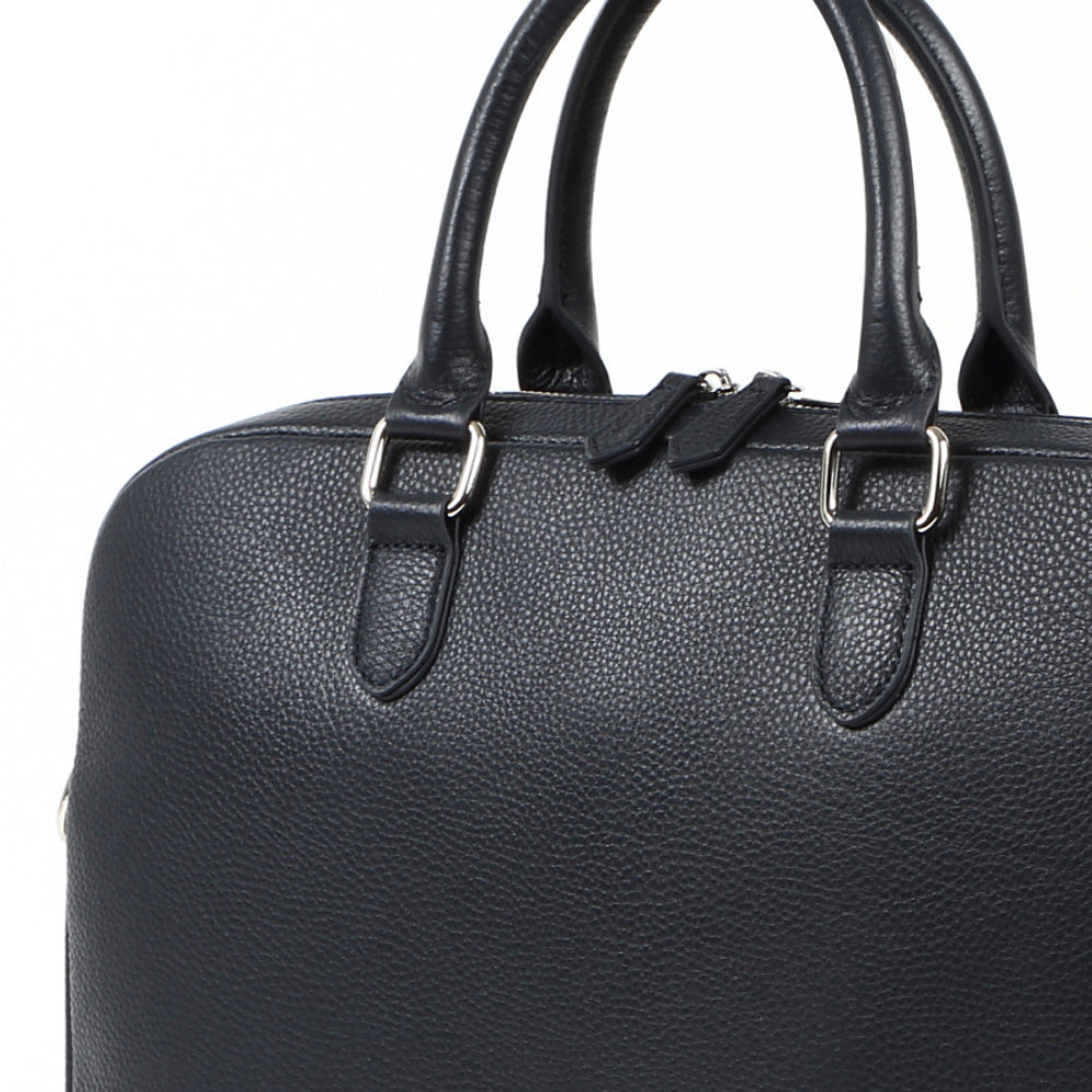 薄型 ダブルジッパー シュリンクレザー ビジネス ブリーフケース